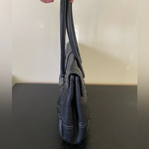 Vintage Coach 9550 Black Leather Hampton Soho Flap Back Satchel - Picture 3 of 12